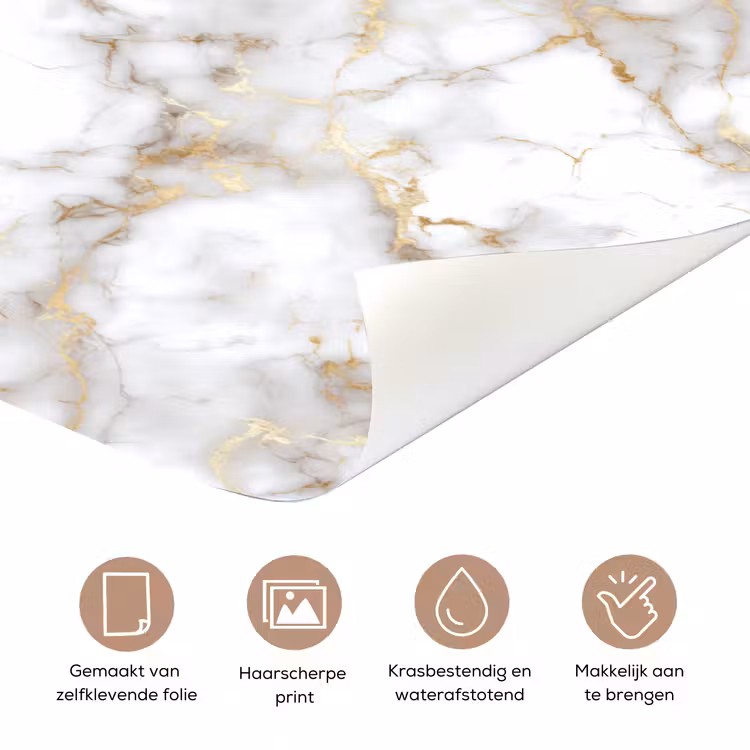 Gouden aders - Marmer - Wit deurposter klein 289 -closeup_NL