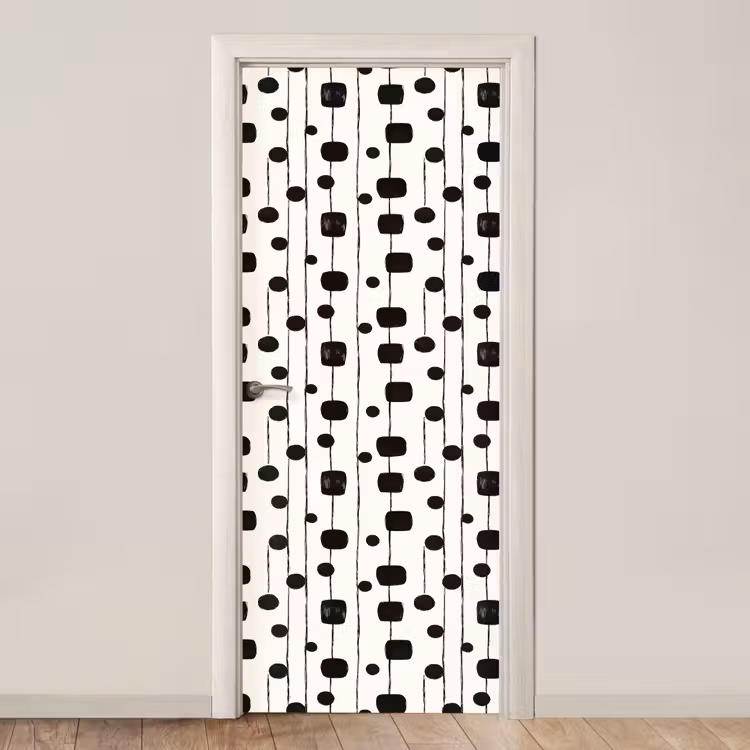 Grafisch - Modern - Zwart deurposter klein 289 -3d_beige