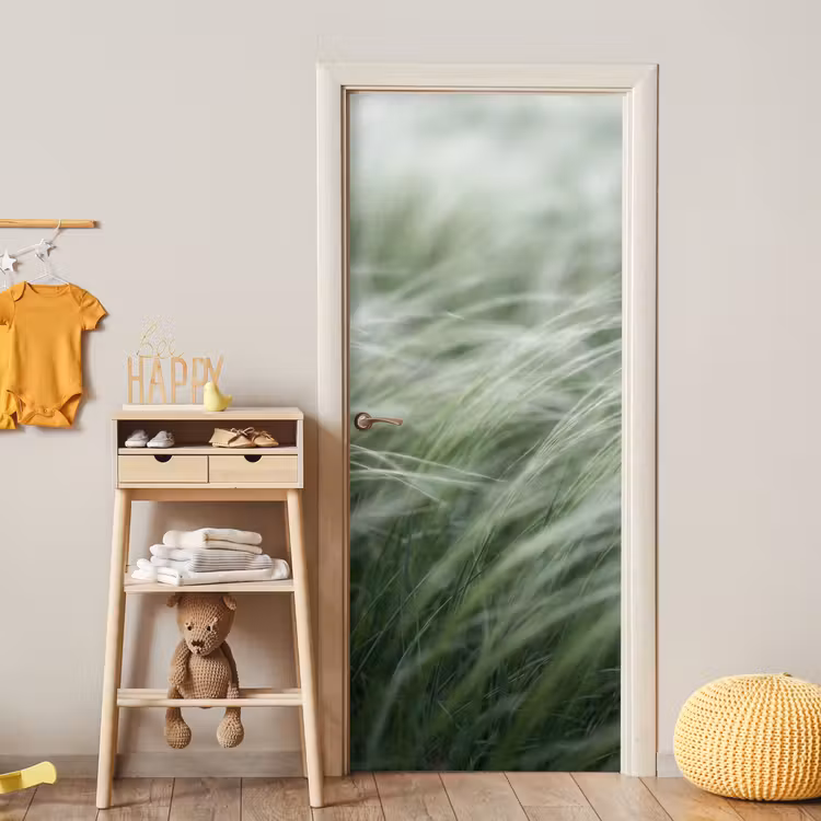 Gras - Wazig - Natuur - Groen - Zacht deurposter klein -sfeer4