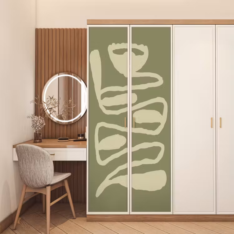 Groen - Abstracte kunst - Modern deurposter klein -sfeer3