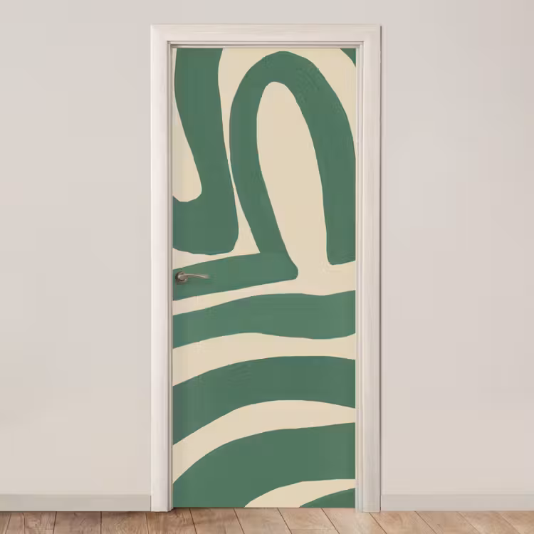 Groen - Kunst - Abstract deurposter klein -3d_beige