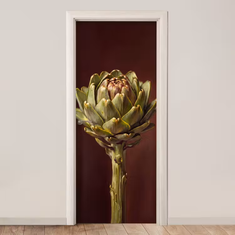 Deursticker - Groente - Artisjok - Groen - Groente - Artisjok - Groen deurposter klein