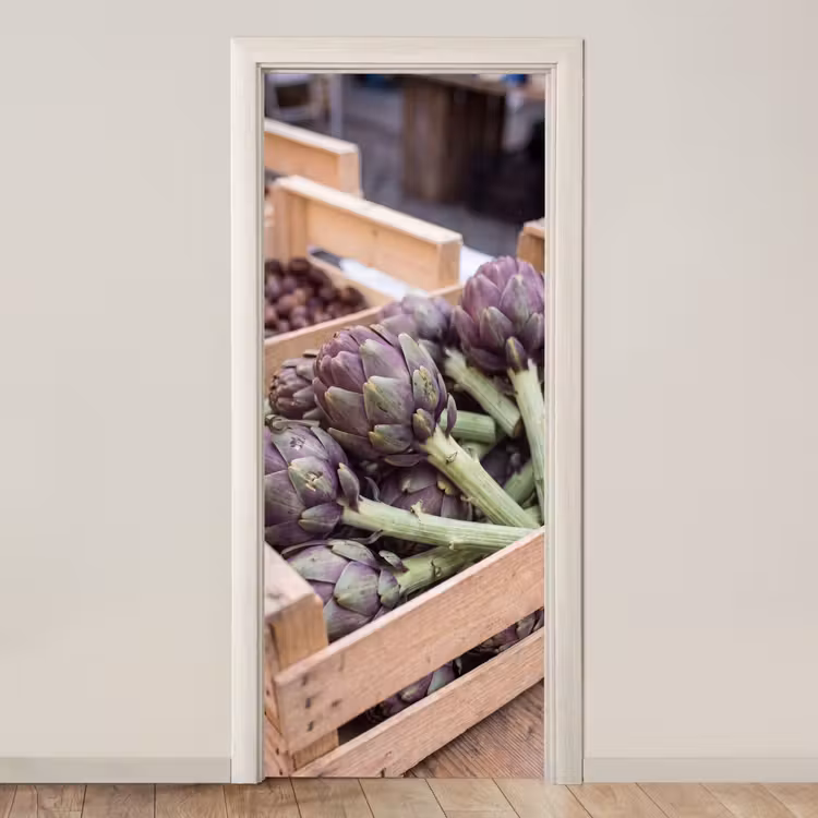 Deursticker - Groenten - Markt - Vers - Groenten - Markt - Vers deurposter klein