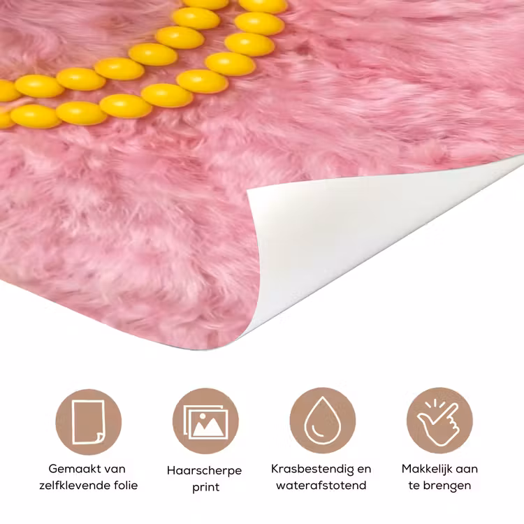 Hond - Kauwgum - Dieren - Modern - Roze deurposter klein -closeup_NL