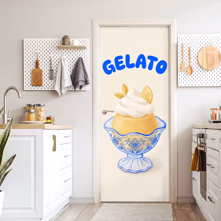 IJs - Citroen - Illustratie - Geel - Dessert deurposter klein -sfeer5