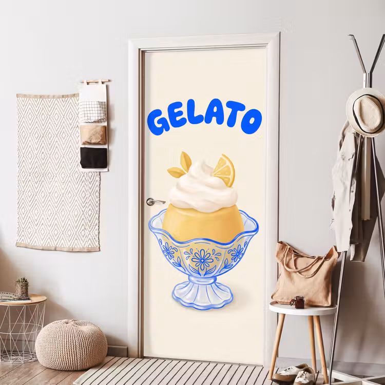IJs - Citroen - Illustratie - Geel - Dessert deurposter klein -sfeer6
