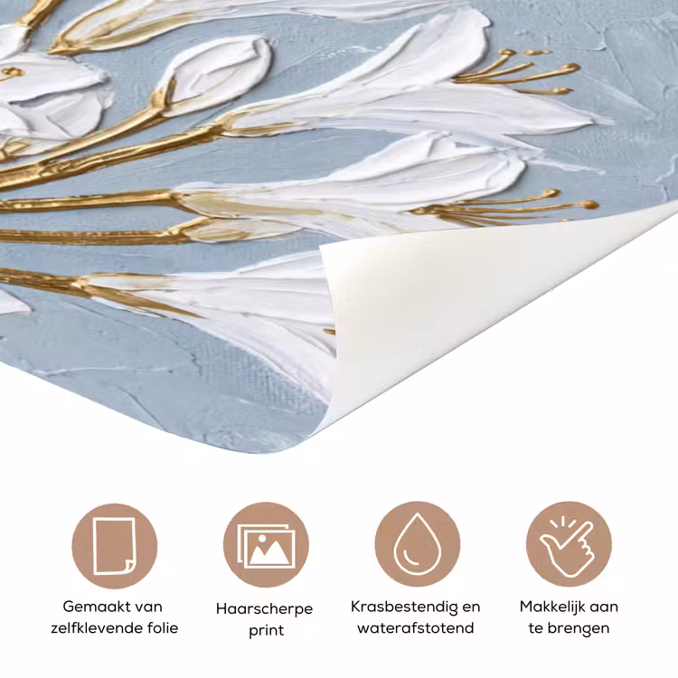 Illustratie - Bloemen - Blauw deurposter klein -closeup_NL
