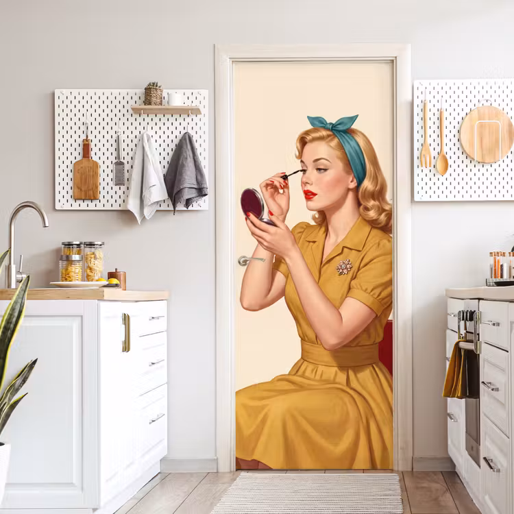 Illustratie - Mascara - Vrouw - Geel deurposter klein -sfeer5