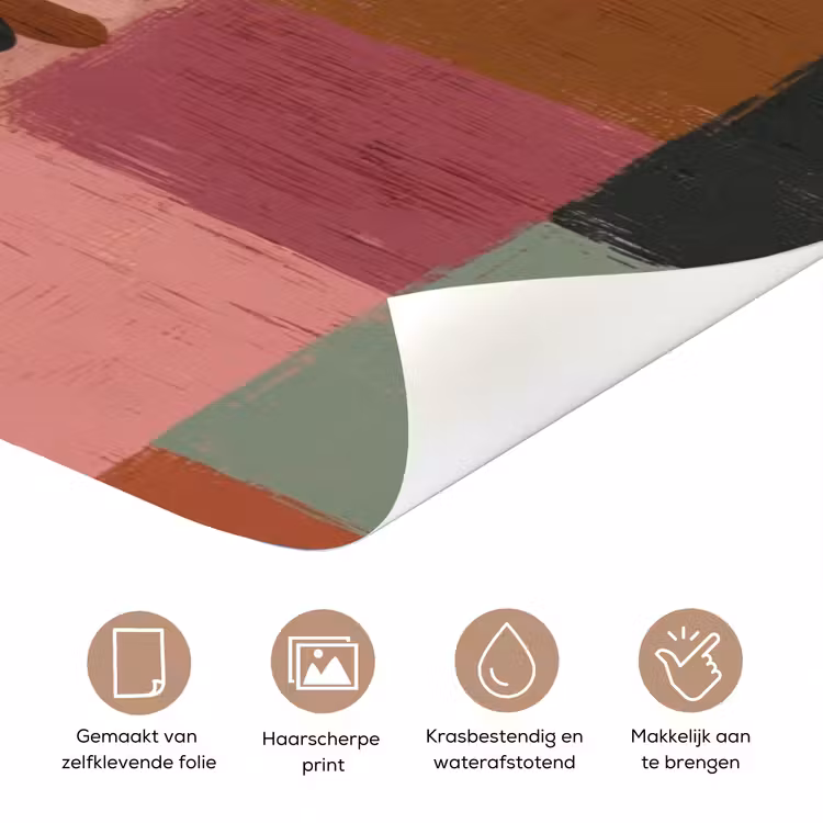 Illustratie - Vogel - Vlakken - Kleurrijk deurposter klein -closeup_NL