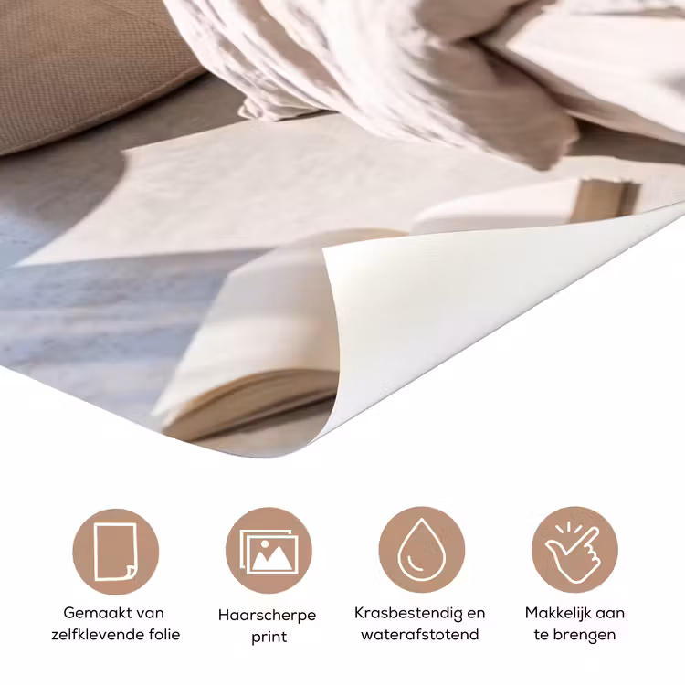 Interieur - Zeezicht - Modern - Rust - Beige deurposter klein -closeup_NL