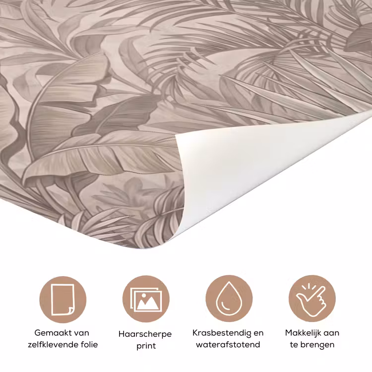 Jungle - Tropisch - Natuur -Vintage - Beige deurposter klein -closeup_NL