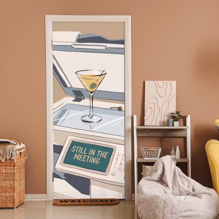 Kantoor - Drank - Humor - Illustratie deurposter klein -sfeer1