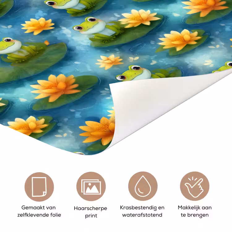 Kikker - Lelies - Groen deurposter klein 289 -closeup_NL