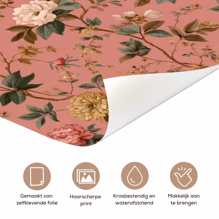Klassiek - Botanisch - Roze deurposter klein 289 -closeup_NL