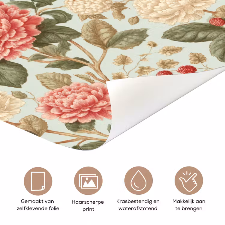 Klassiek - Botanisch - Veelkleurig deurposter klein 289 -closeup_NL