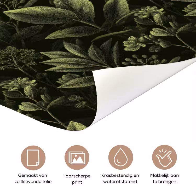 Klassiek - Donker - Botanisch - Planten deurposter klein 289 -closeup_NL