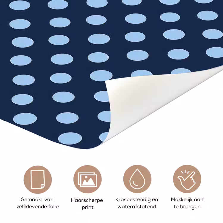 Klassiek - Dots - Blauw deurposter klein 289 -closeup_NL