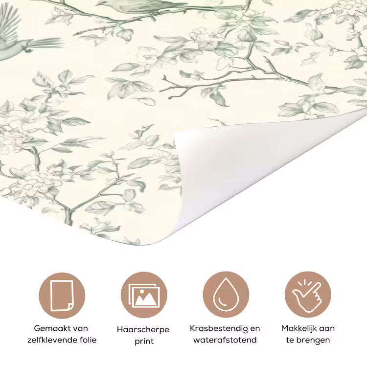 Klassiek - Vogels - Groen deurposter klein 289 -closeup_NL