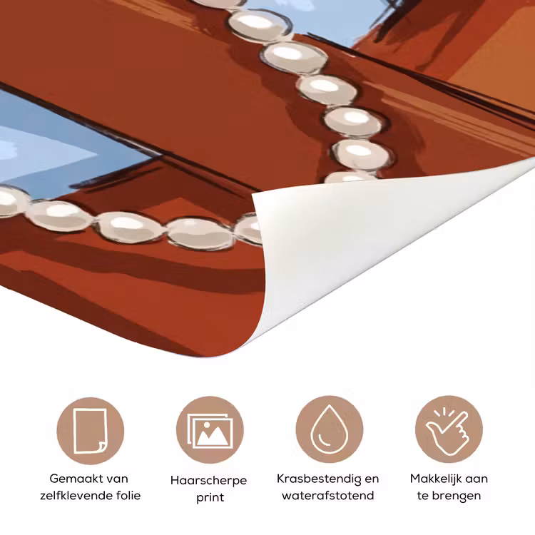 Kleding - Strik - Parels - Klassiek - Mode deurposter klein -closeup_NL