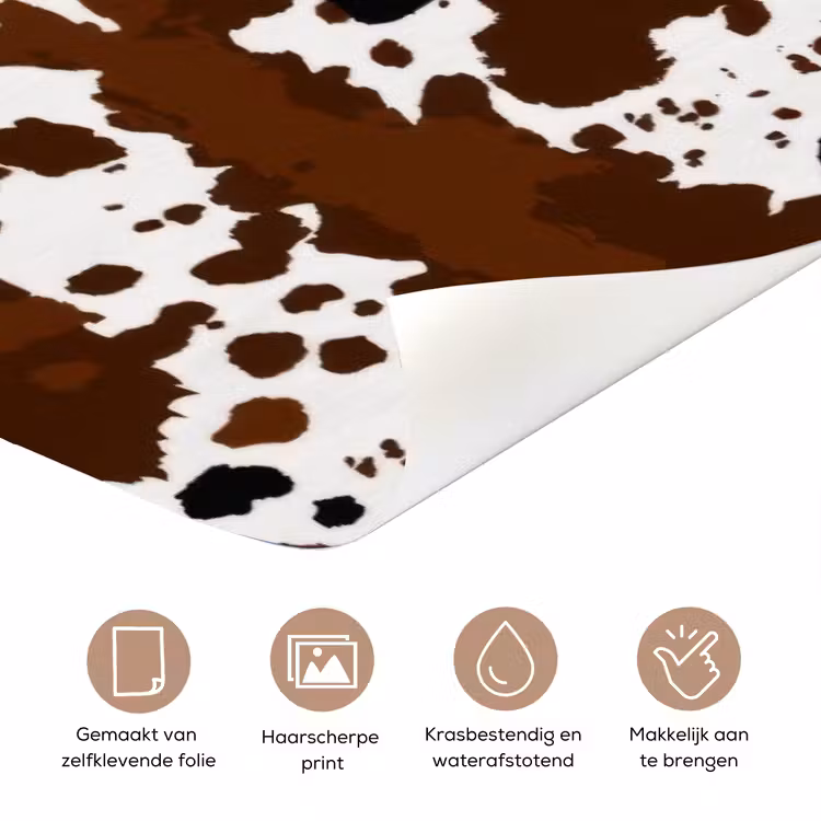 Koeienprint - Limited edition - Rood deurposter klein -closeup_NL
