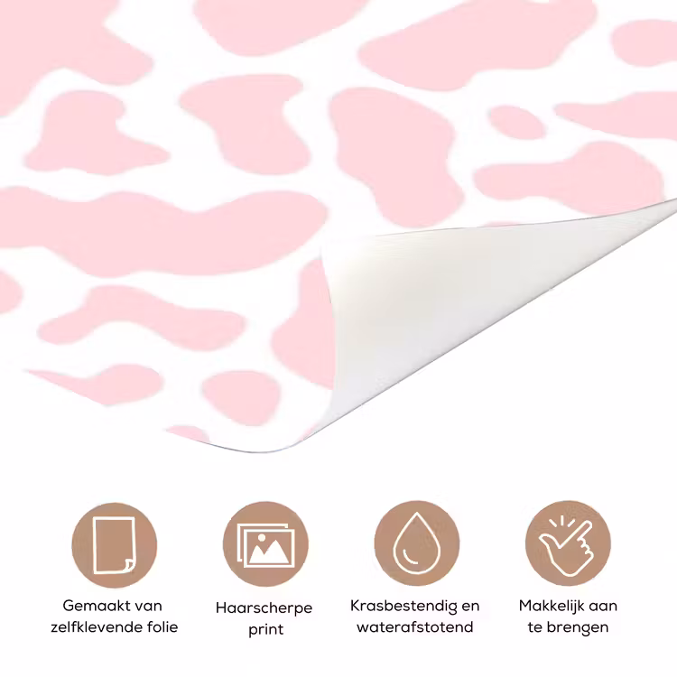 Koeienprint - Roze - Cowboy - Horse deurposter klein -closeup_NL