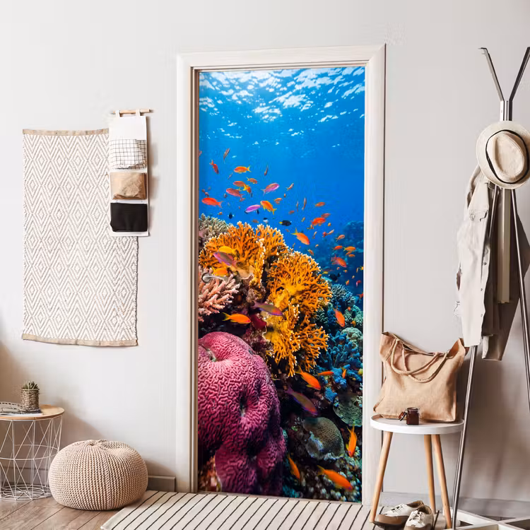 Koraal - Vissen - Oceaan - Natuur - Kleurrijk deurposter klein -sfeer6