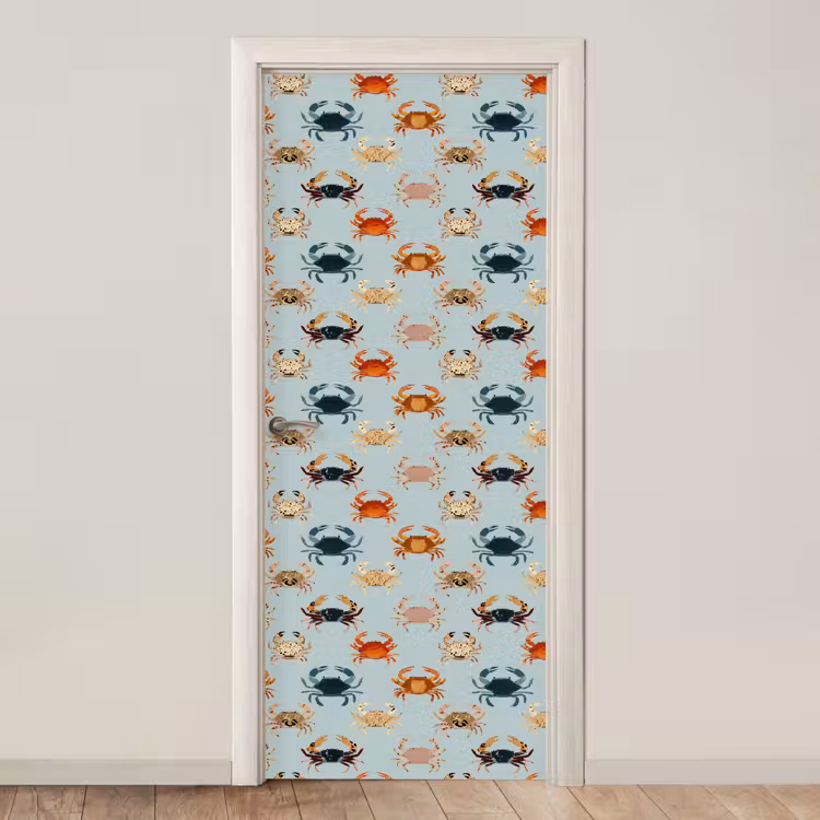 Krabben - Speels - Kleurrijk deurposter klein 289 -3d_beige