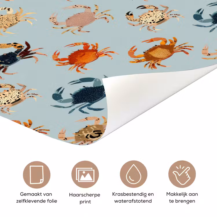 Krabben - Speels - Kleurrijk deurposter klein 289 -closeup_NL