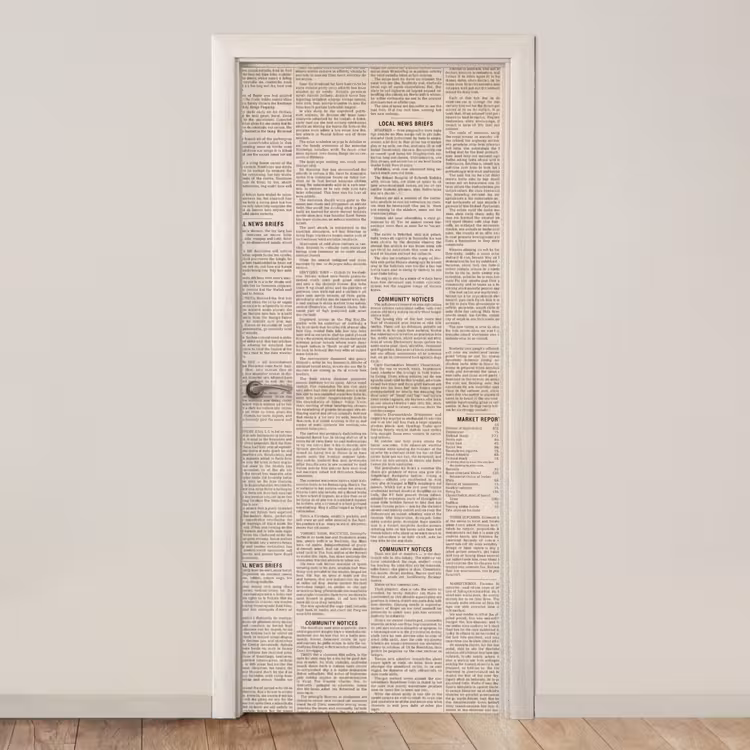 Krant - Nieuws - Historisch - Vintage - Beige deurposter klein -3d_beige