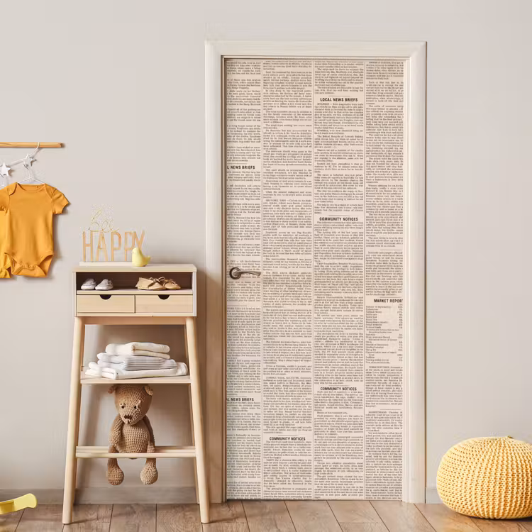Krant - Nieuws - Historisch - Vintage - Beige deurposter klein -sfeer4