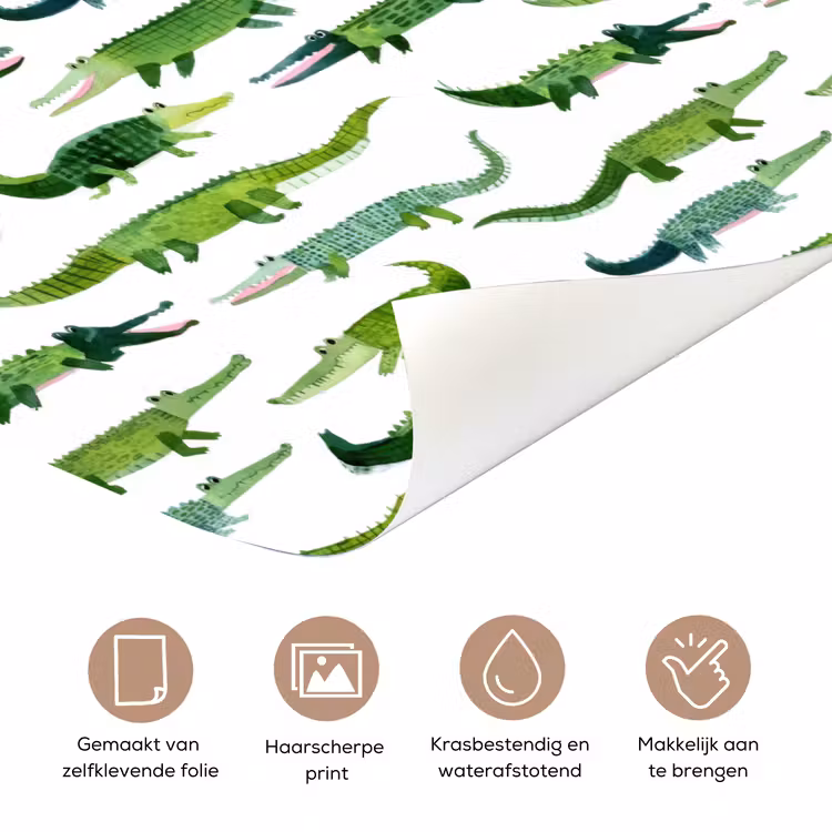 krokodillen - Speels - Groen deurposter klein 289 -closeup_NL