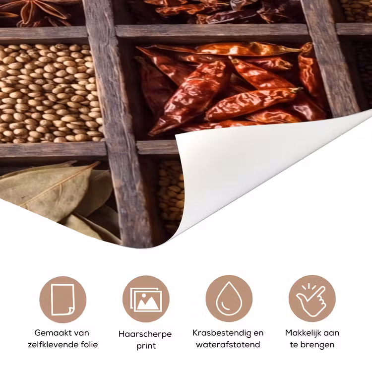 Deursticker - Kruiden - Houten - Eten - Kruiden - Houten - Eten deurposter klein