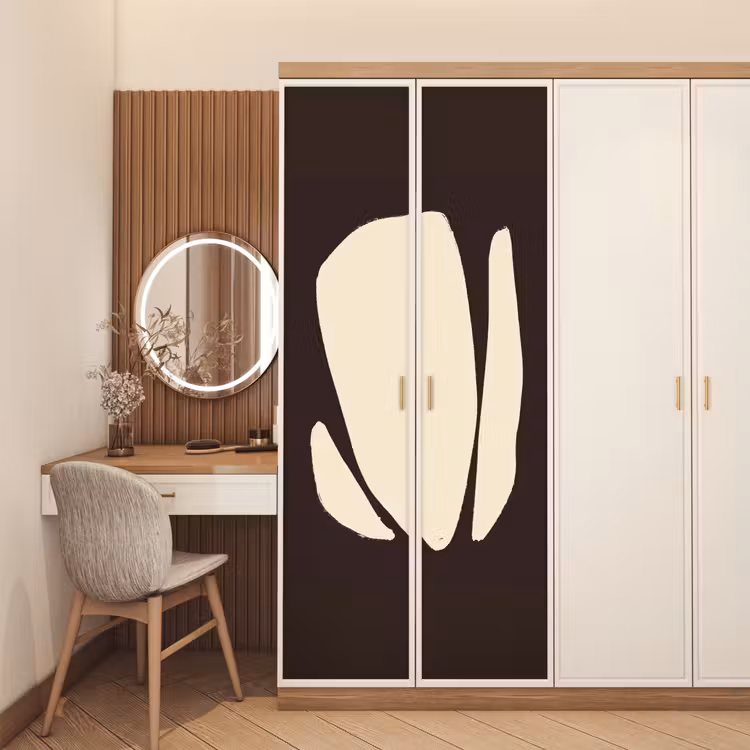 Kunst - Modern - Bruin - Abstract deurposter klein -sfeer3
