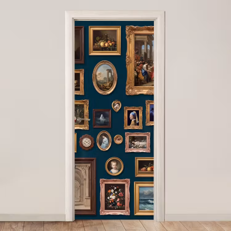 Kunst - Schilderijen - Decoratie - Klassiek - Groen deurposter klein -3d_beige