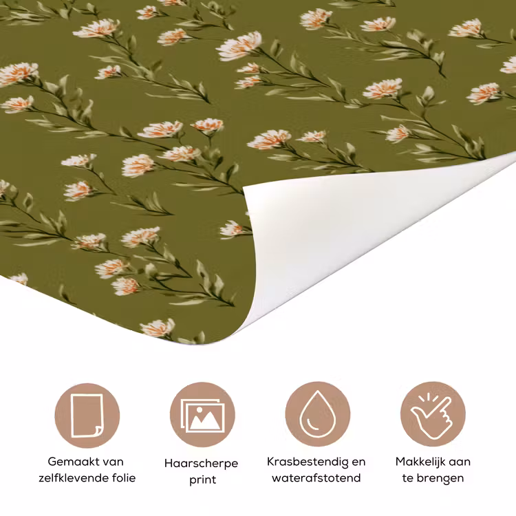 Landelijk - Bloemen - Groen deurposter klein 289 -closeup_NL