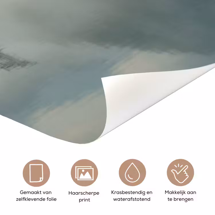 Landschap - Bergen - Mist - Water - Natuur deurposter klein -closeup_NL