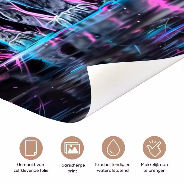 Leeuw - Kleuren - Zwart - Dieren deurposter klein -closeup_NL