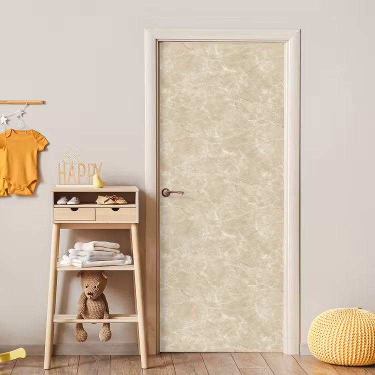Lichtbeige - Marmer - Diffusie adering deurposter klein 289 -sfeer4