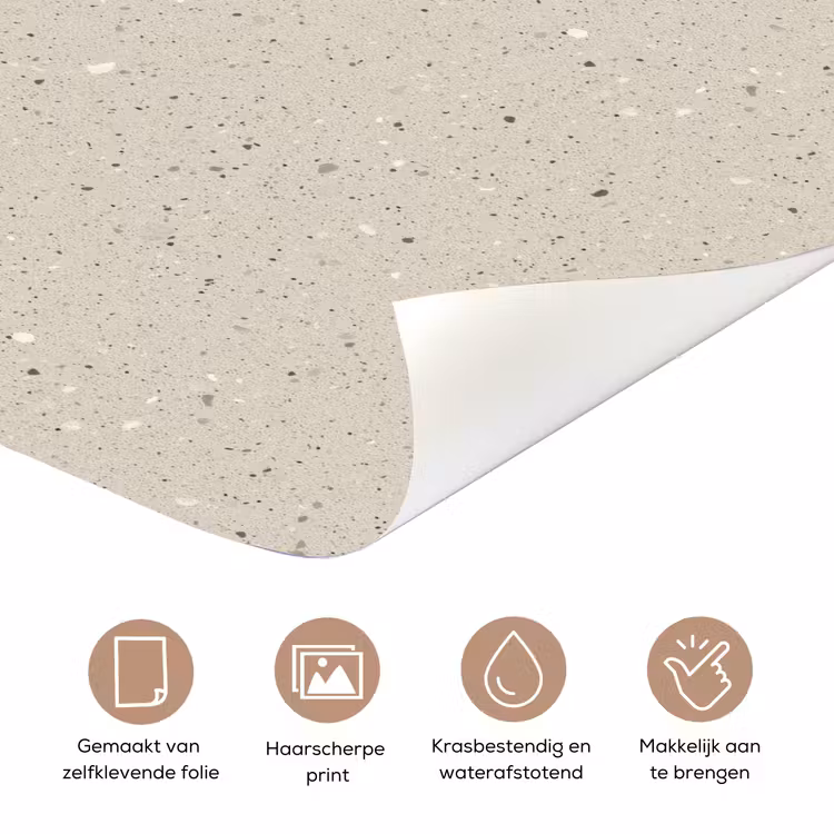 Lichtbeige - Terrazzo - Grijs deurposter klein 289 -closeup_NL