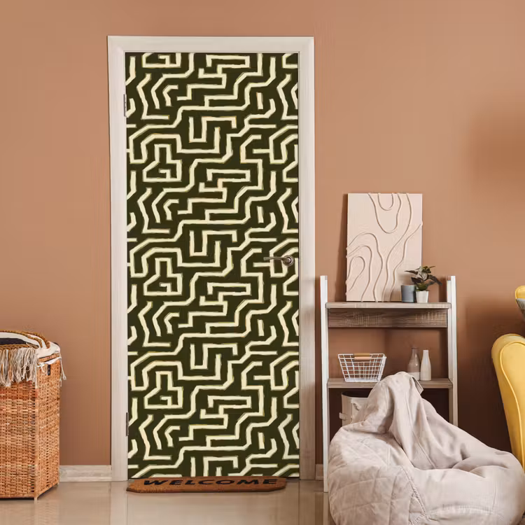 Lijnen - Abstract - Groen deurposter klein 289 -sfeer1