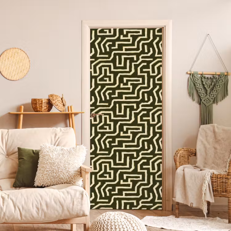 Lijnen - Abstract - Groen deurposter klein 289 -sfeer2
