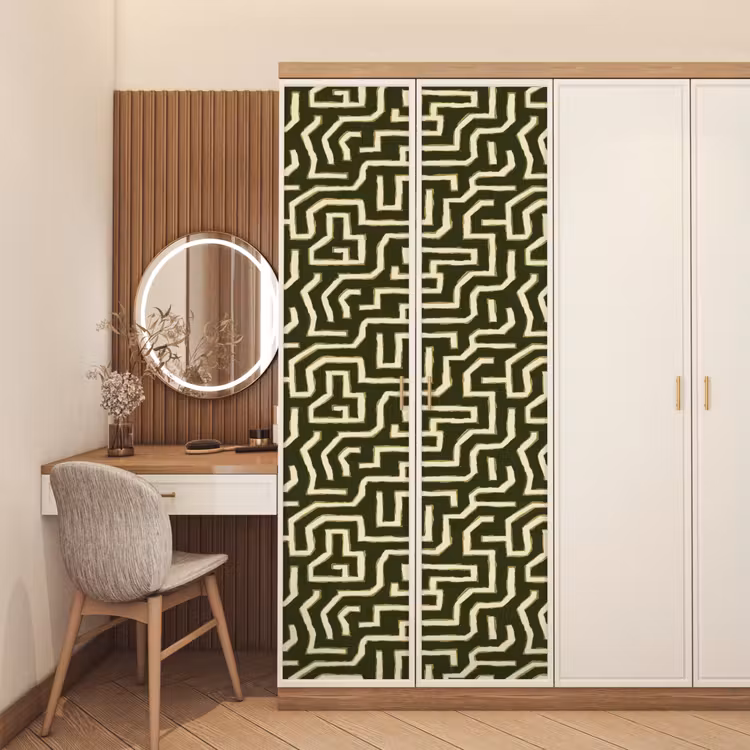 Lijnen - Abstract - Groen deurposter klein 289 -sfeer3