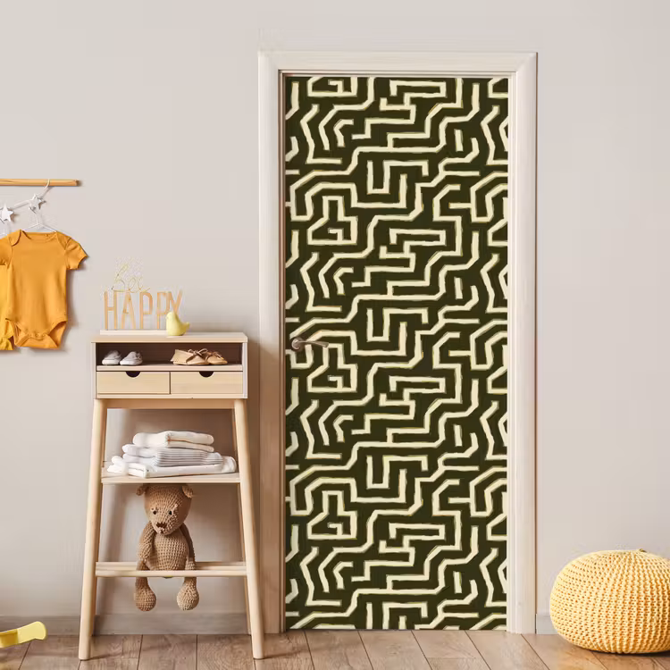 Lijnen - Abstract - Groen deurposter klein 289 -sfeer4