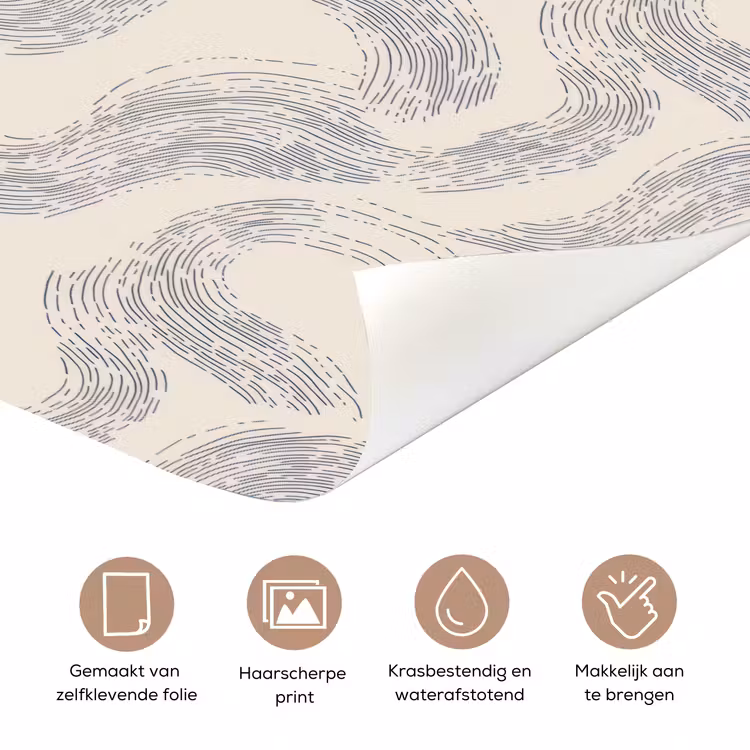 Lijnen - Patroon - Beige - Minimalistisch deurposter klein 289 -closeup_NL