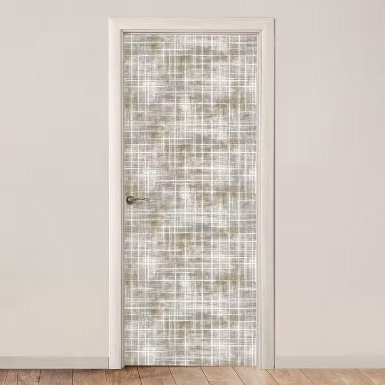 Linnen - Patroon - Groen deurposter klein 289 -3d_beige
