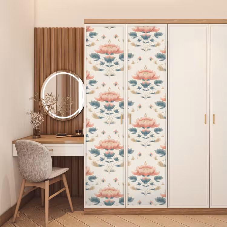Lotus - Bloemen - Roze deurposter klein 289 -sfeer3