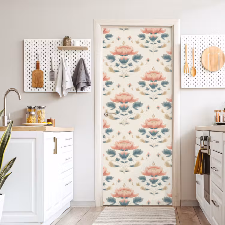 Lotus - Bloemen - Roze deurposter klein 289 -sfeer5