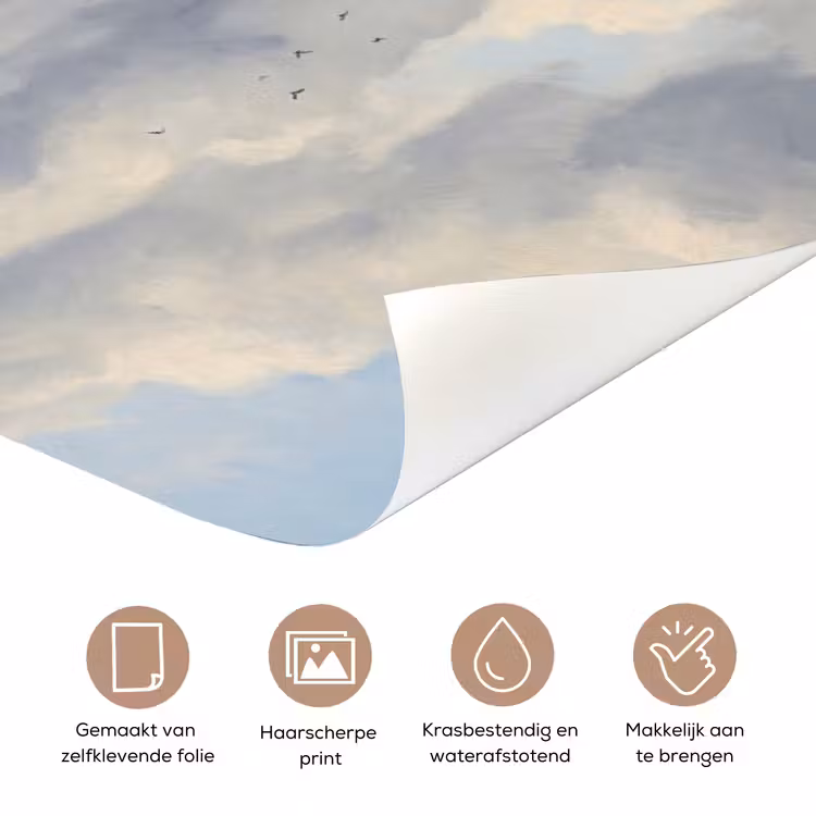 Lucht - Wolken - Natuur - Klassiek - Blauw deurposter klein -closeup_NL