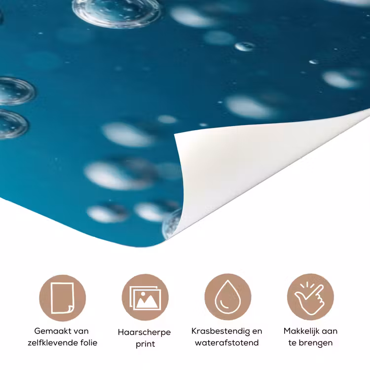Luchtbellen - Dynamisch - Blauw deurposter klein -closeup_NL