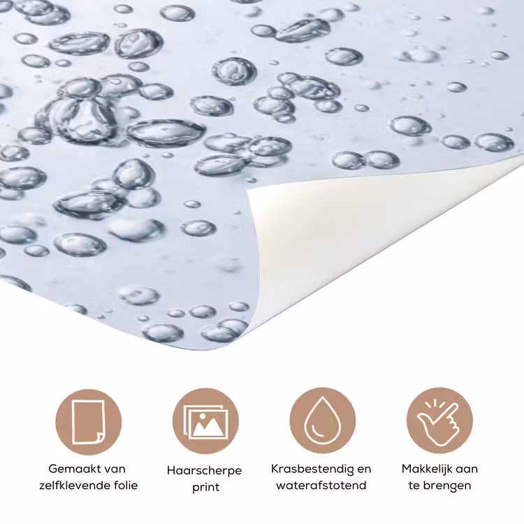 Luchtbellen - Water - Dynamisch deurposter klein -closeup_NL